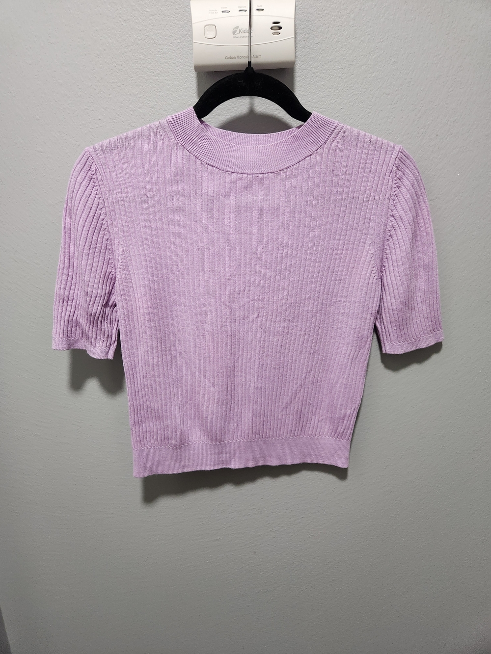 Uniqlo Lilac Ribbed Short-Sleeve Top
